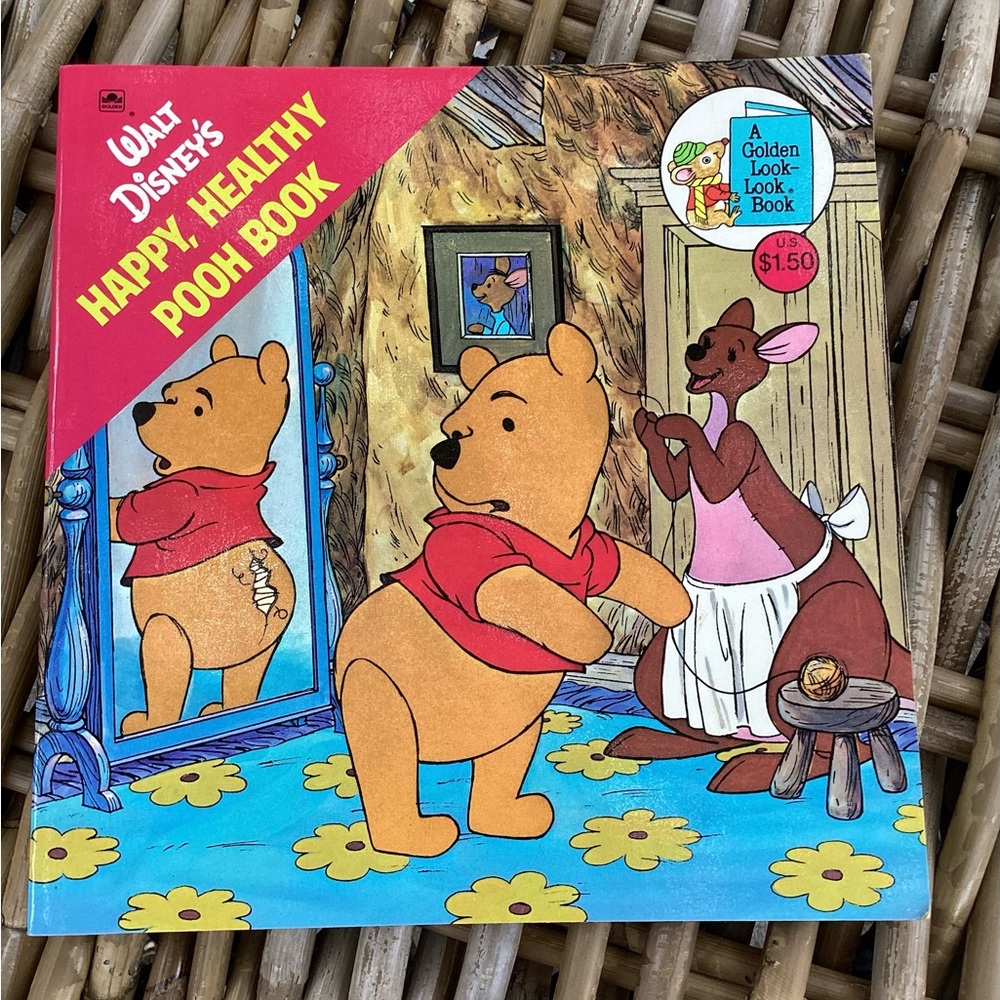 Winnie the Pooh Happy, Healthy Pooh Book Golden Books Walt Disney  1977